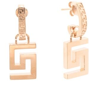 Versace Greca Gold Drop Earrings Authentic
